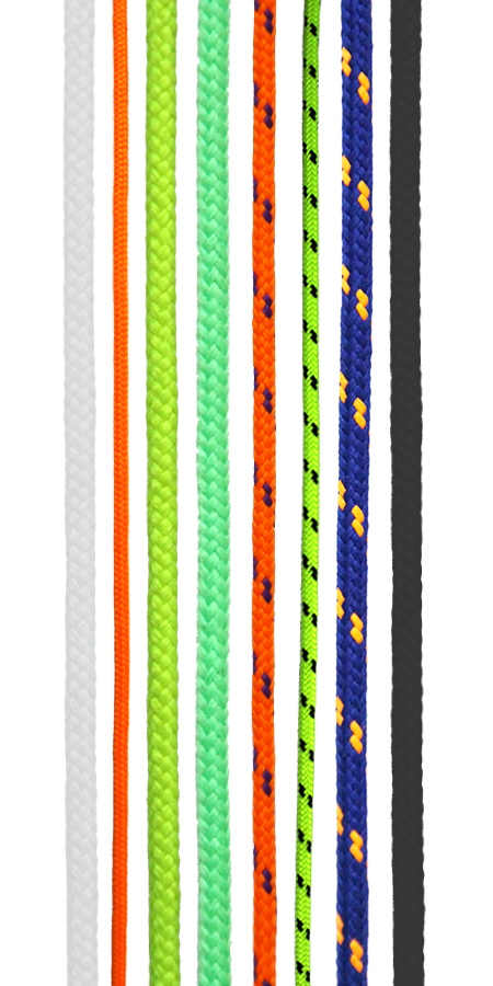 Lana a šňůry z polyesteru - pletené s jádrem Lana a šňůry z polyesteru - pletené s jádrem