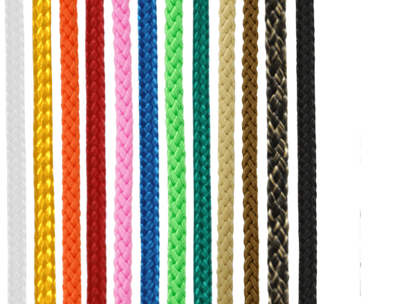 Lana a šňůry z PPV - pletené bez jádra